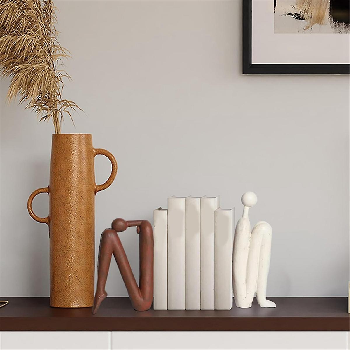 Heavy Duty Decorative Bookends for Shelves and Office Desks Brown - Image 2