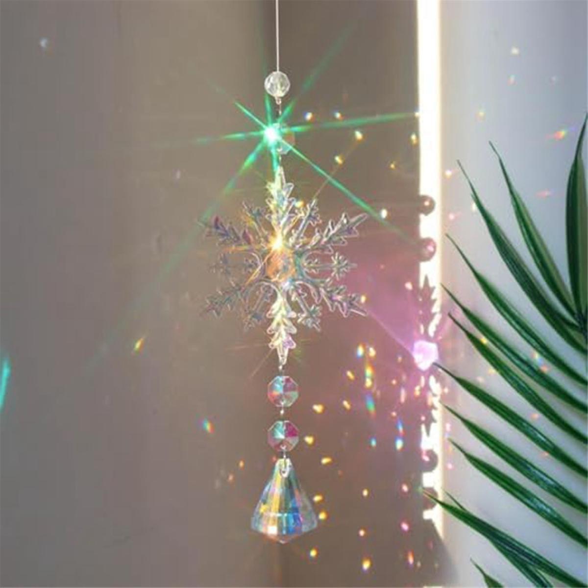Crystal Sun Catcher Prism Ball Hanging Indoor Window Rainbow Snowflake Ornament - Image 4
