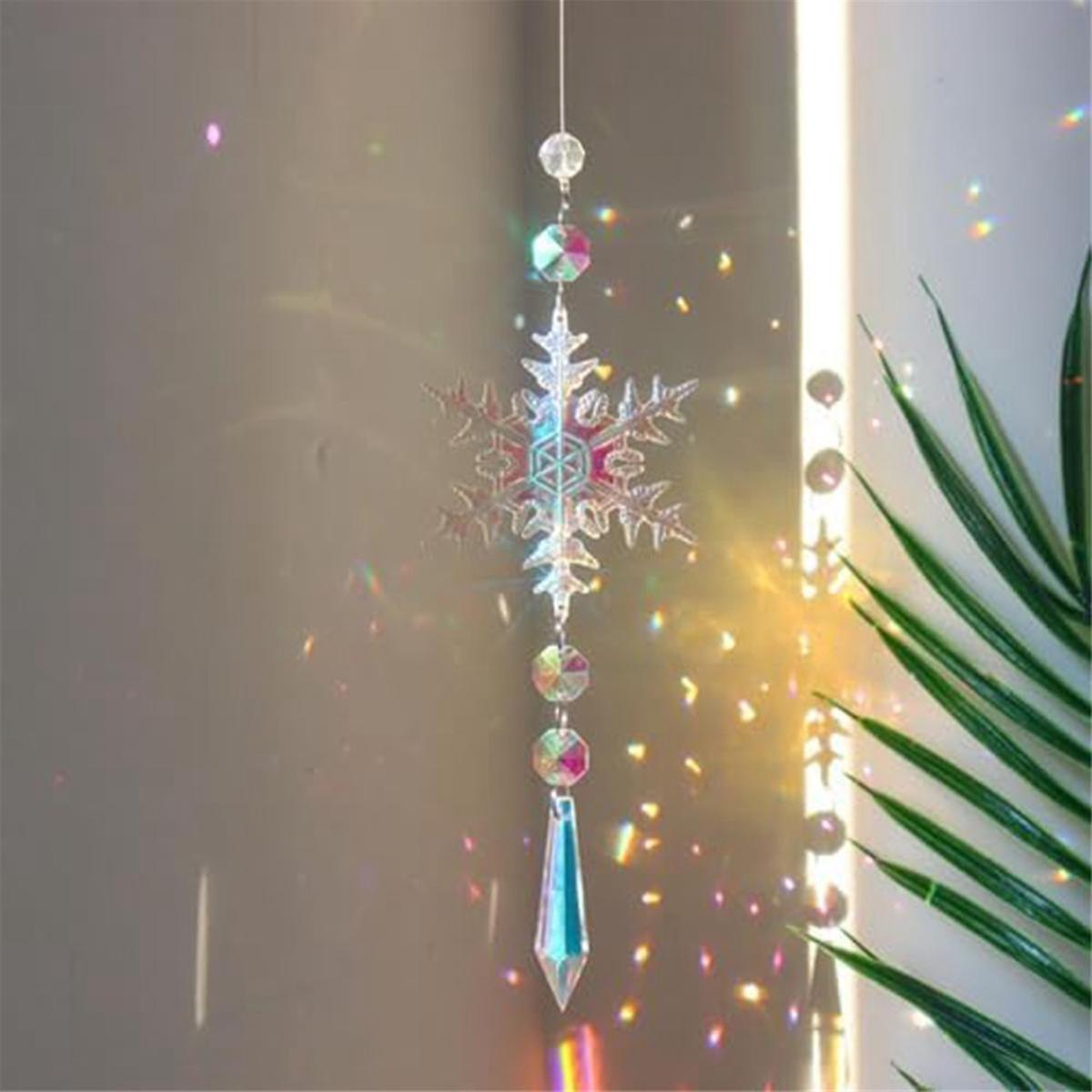 Crystal Sun Catcher Prism Ball Hanging Indoor Window Rainbow Snowflake Ornament - Image 5