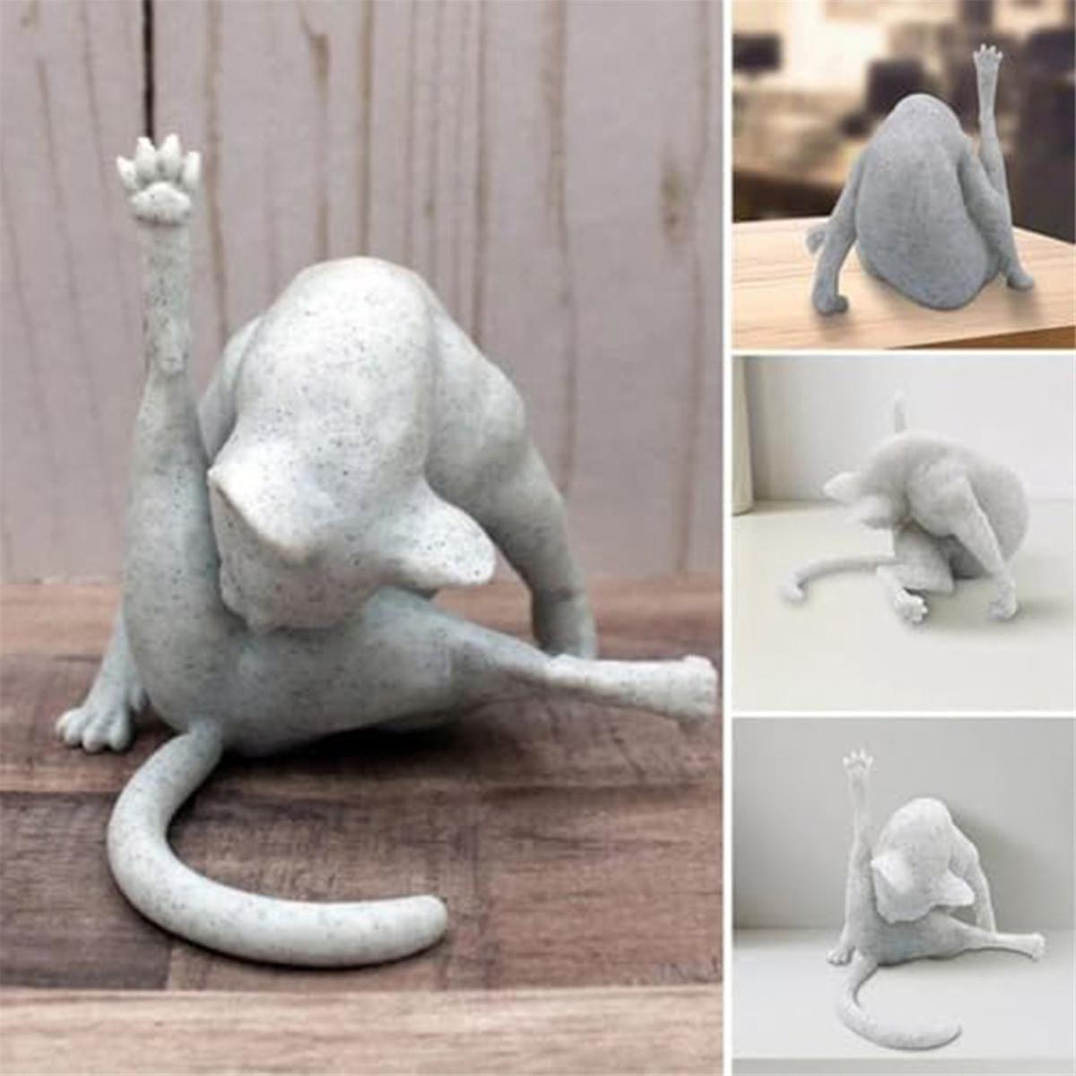 Cat Figurines Sculpture Decor for Cat Lovers, Funny Home Statue - Image 2