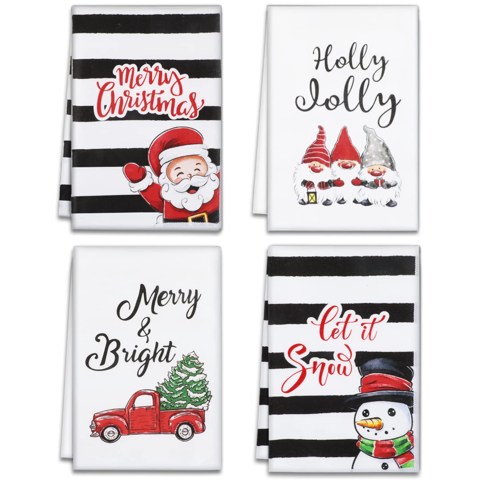 Christmas Kitchen Towels Set of 4, 18x26 inch Dishcloth for Drying Dishes - Image 5