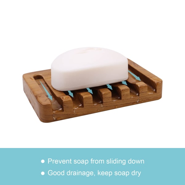 Teak Wood Soap Dish Holder 2pcs for Shower Bathroom Kitchen Compatible with Braun - Image 2