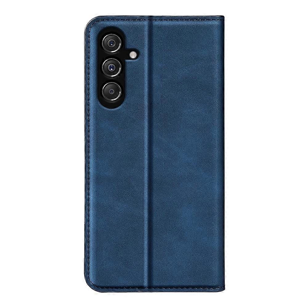 Compatible with Samsung Galaxy M34 5G Phone Case Retro Skin Magnetic Leather Dark Blue - Image 3