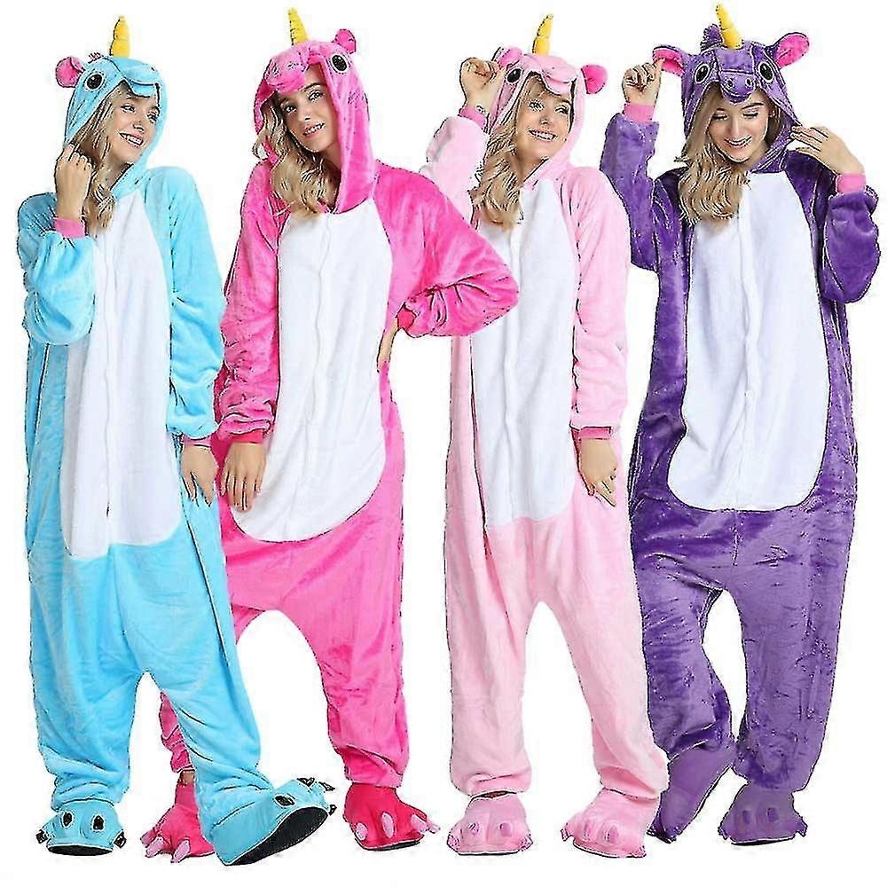 XL Unicorn Kigurumi Jumpsuit Pink Rose Pegasus Clothing Pajamas - Image 1