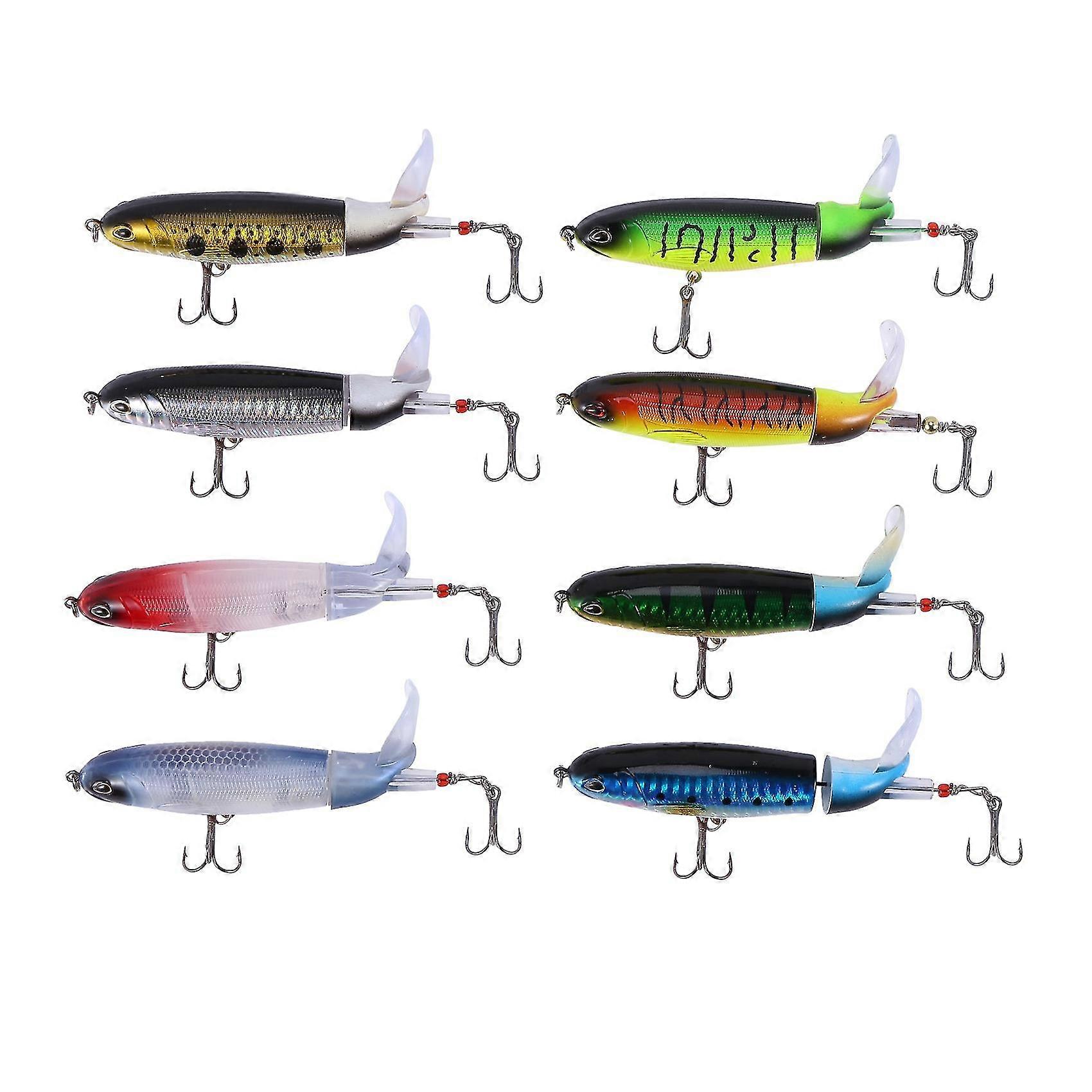 8pcs Whopper Plopper 11cm 15g Floating Popper Fishing Lure Hard Bait Wobbler Rotating - Image 1