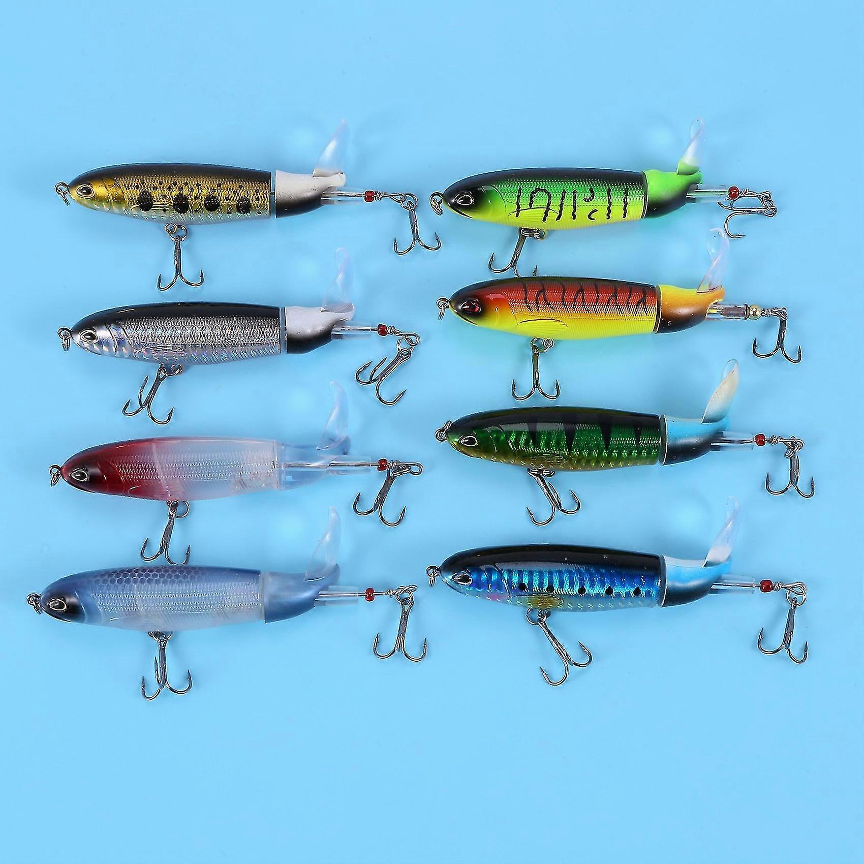 8pcs Whopper Plopper 11cm 15g Floating Popper Fishing Lure Hard Bait Wobbler Rotating - Image 3