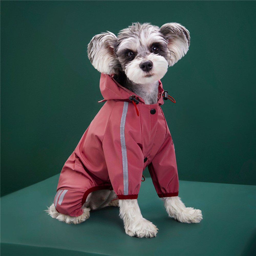 Dog Raincoat Waterproof Pink Hood Jacket Pet Clothing Size L - Image 4
