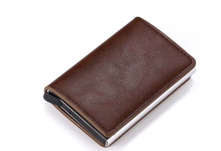 RFID NFC Card Holder Dark Brown with Protection - Image 2