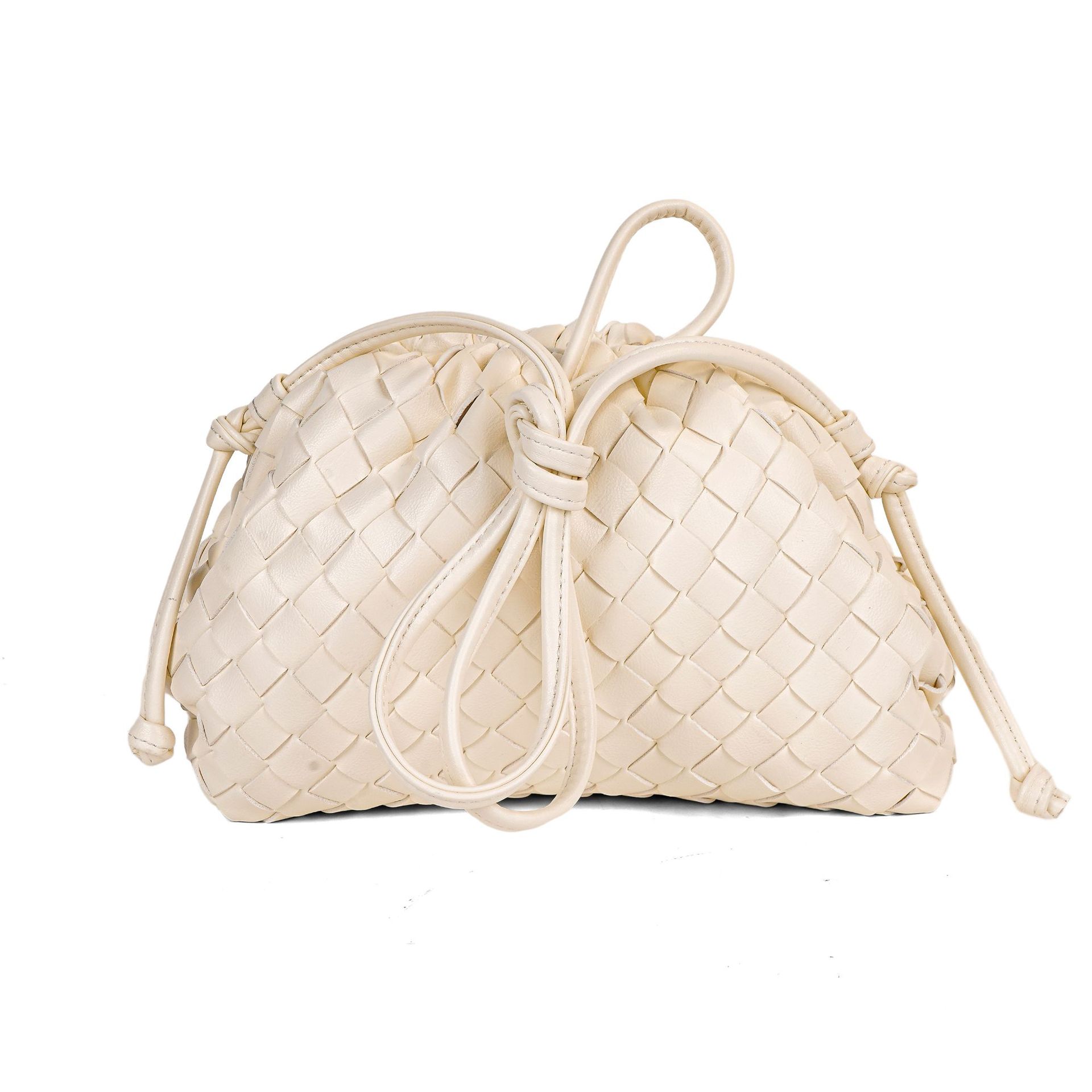 Cloud Backpack 2024 New Style Bag Ladies Cow Leather Crinkle Dumpling Bag Ladies Handbag Shoulder Bag MJ51 White 22*9*14cm - Image 1