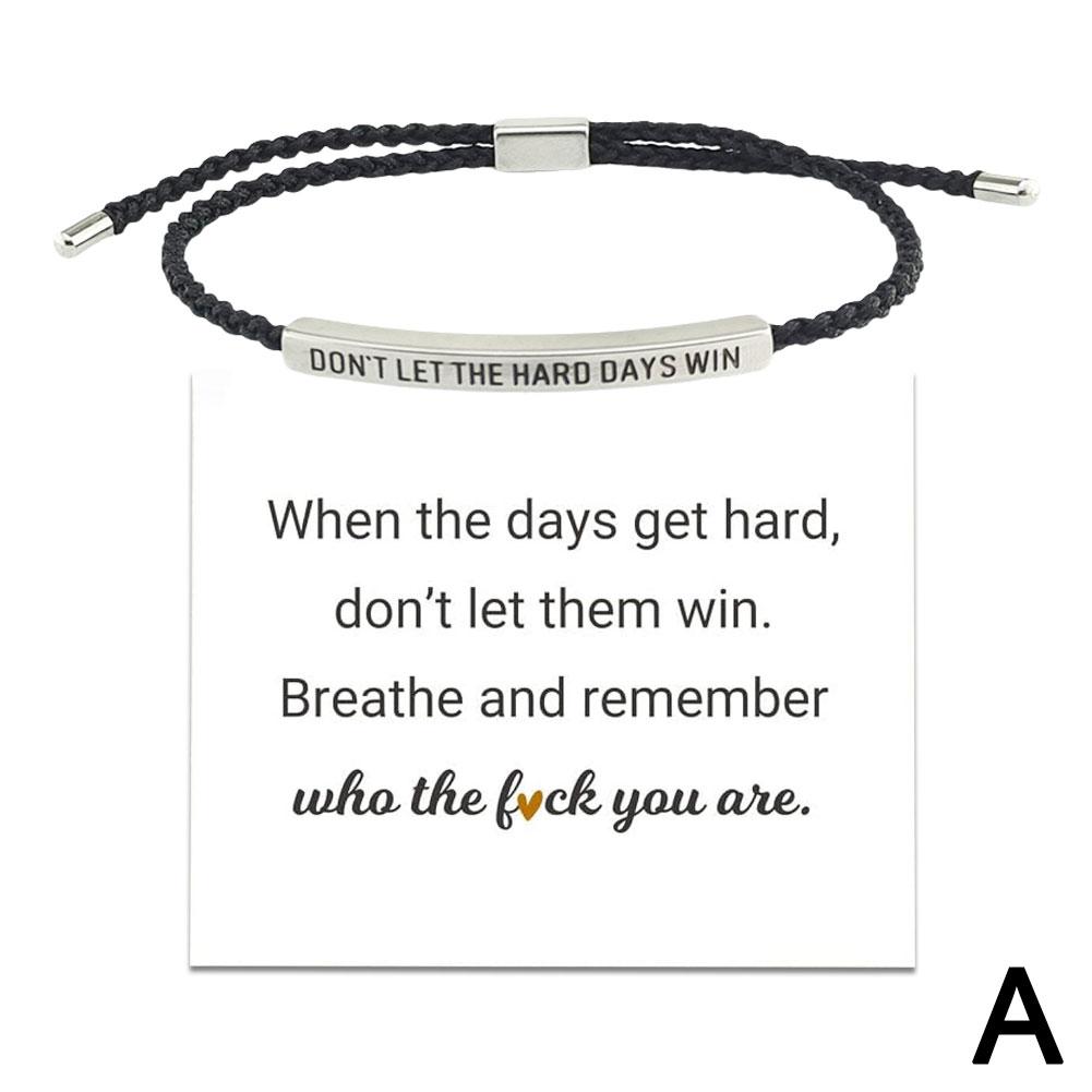 Don't Let the Tough Days Win Bracelet for Women and Men, Inspirational Black onesize - Image 1