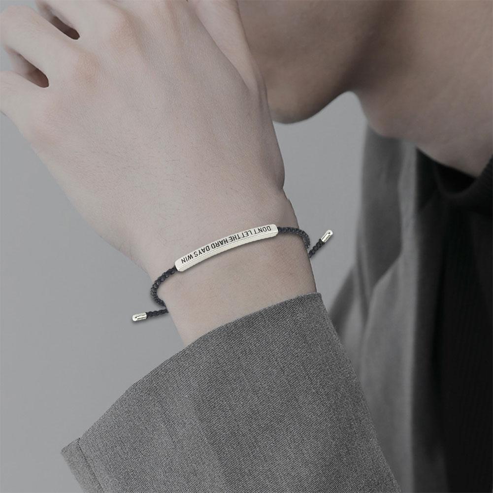 Don't Let the Tough Days Win Bracelet for Women and Men, Inspirational Black onesize - Image 3