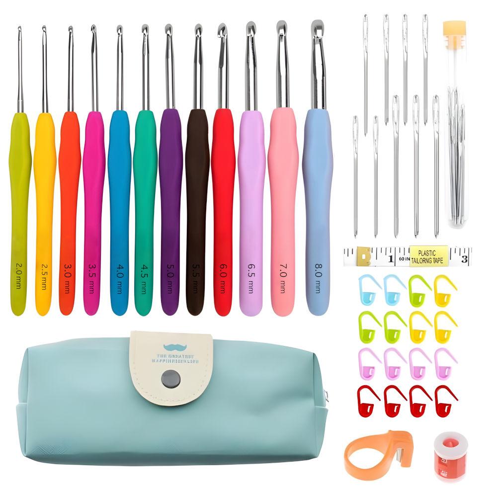 45-piece crochet set with needles, markers, tape measure - Knitting Kit Multicolor multicolor - Image 1
