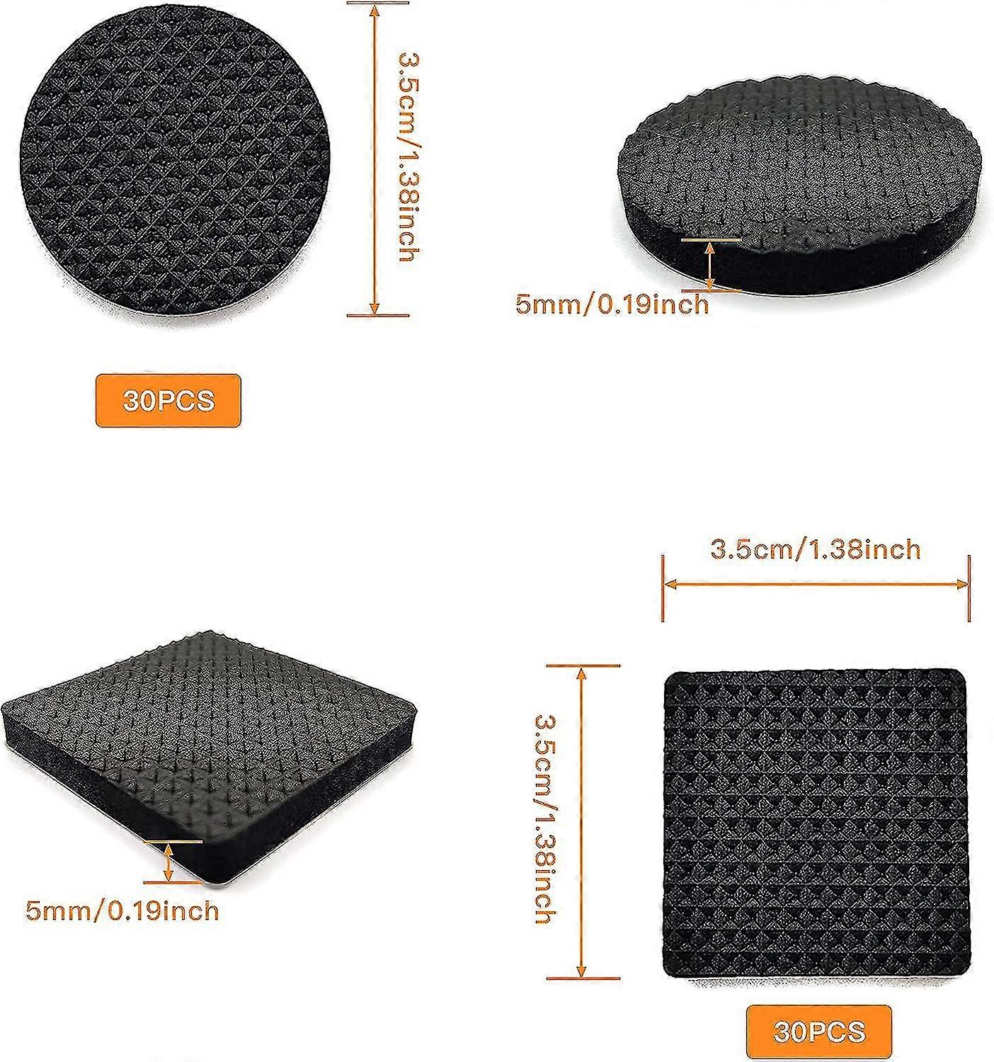 Non-Slip Rubber Pads 60 Pieces Self-Adhesive Furniture Protectors for Wooden Floors Tables Chairs Bed Legs - Image 5