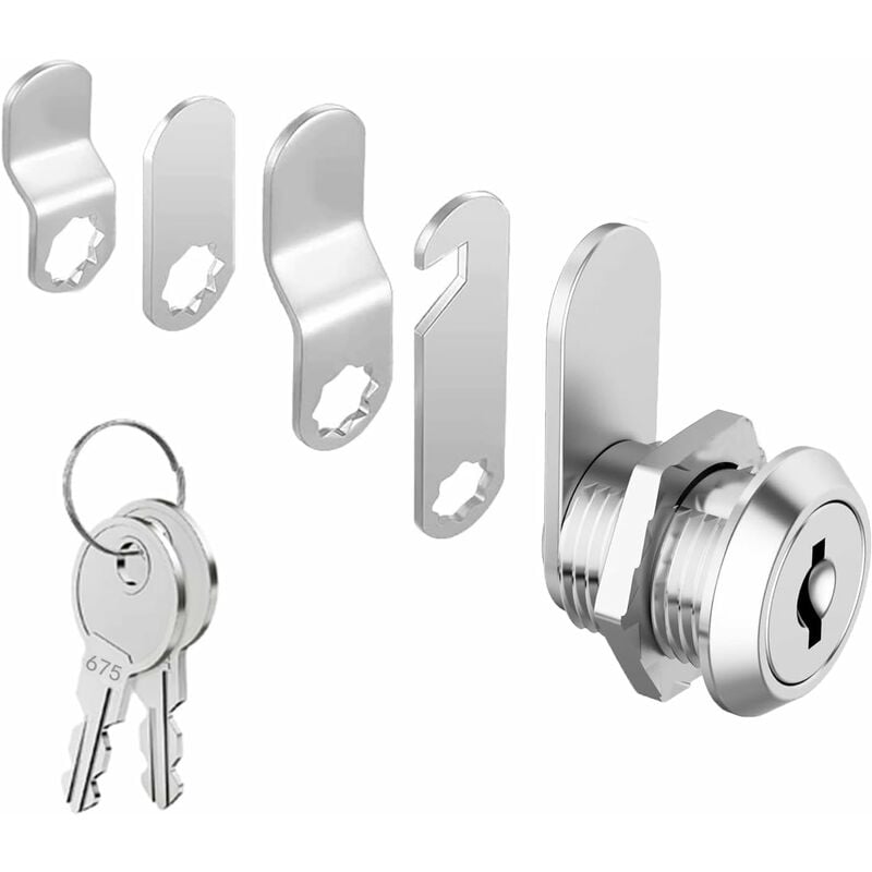 Security Mailbox Lock 16mm Cylinder Cabinet Cupboard Toolbox File Cabinet Compatible with 5 Lock Plates 2 Keys - Image 1