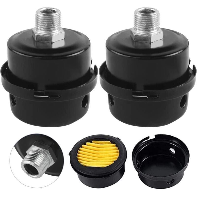 2 Pieces Air Filter Silencer, Air Compressor Filter Silencer, 3/8\