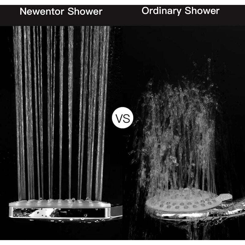 DEBUNS High Pressure Shower Head, Large Square with One-Hand Control, 6 Shower Modes, Chrome - Image 5