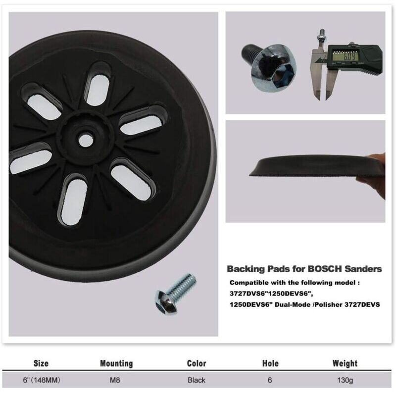150 mm Sanding Pad Compatible with Bosch GEX 150, GEX 150 AC, GEX 150 Turbo Sander Hardness..DEBUNS - Image 4