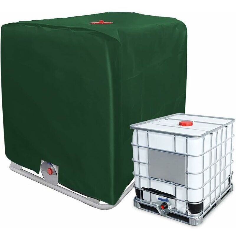 IBC Tank Cover Tarpaulin for 1000L IBC Container, GU.B/bon 116 x 100 x 120 cm Water Tank Cover Anti-UV Anti-Rain (Green)..DEBUNS - Image 1