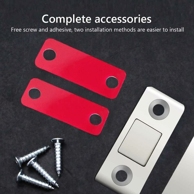 4/8-pack Self-Adhesive Magnetic Cabinet Door Catches Stainless Steel Magnet Lock for Kitchen Cabinet Magnetic Closing Drawer Cupboard Door Lock. - Image 3