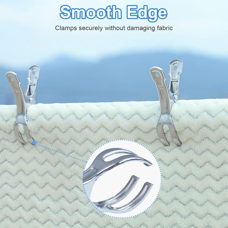 Heavy Duty Stainless Steel Clothes Pegs, Large, 10-Pack, for Sunbeds and Pool Covers - Image 5