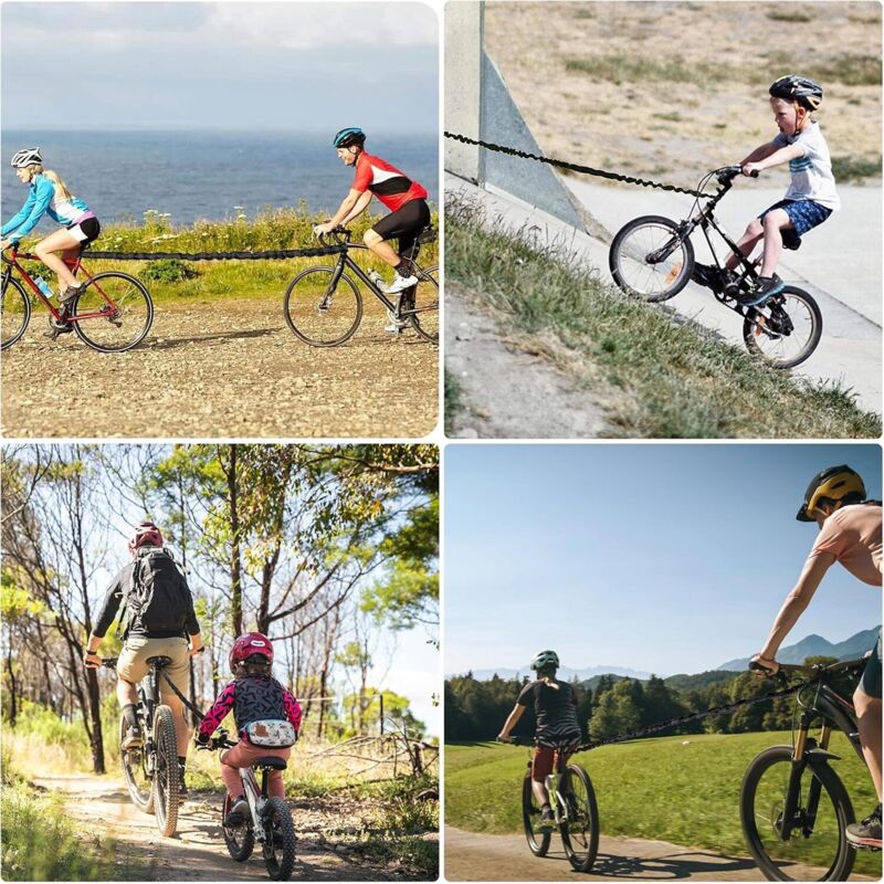 200kg Bicycle Tow Rope for Kids 1.7m to 3m with Black Storage Bag Compatible with Mountain Bike for Long Family Trip - Image 2