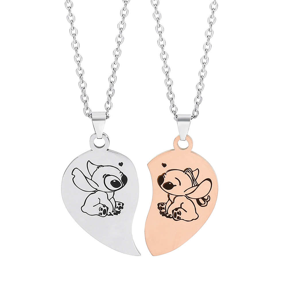 Party Stitch Necklace, Stitch Gift Jewelry, Stainless Steel Necklace - Image 1