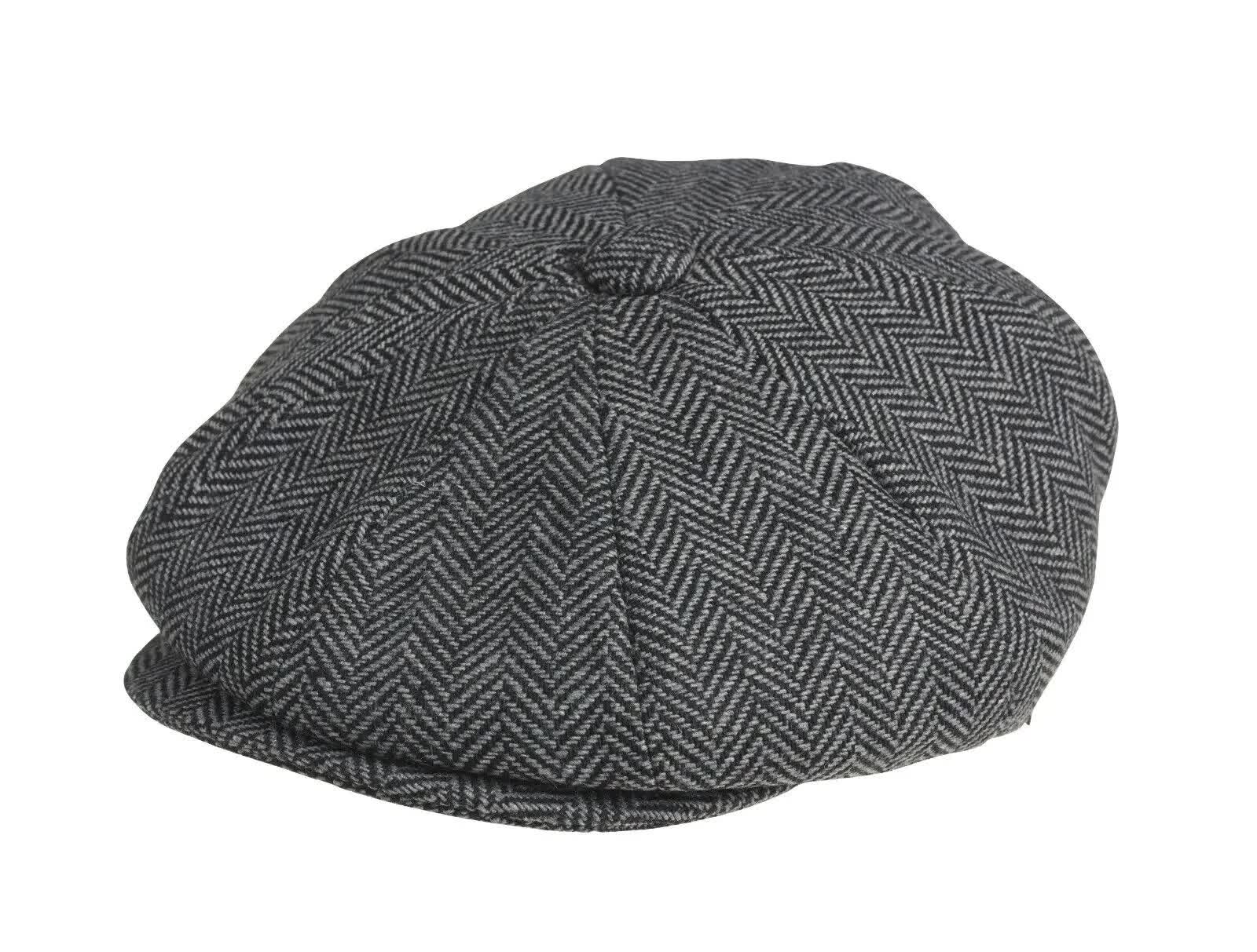 2023 Retro Newsboy Caps Men Octagonal Hats Peaky Blinders Newsbo Black - Image 4