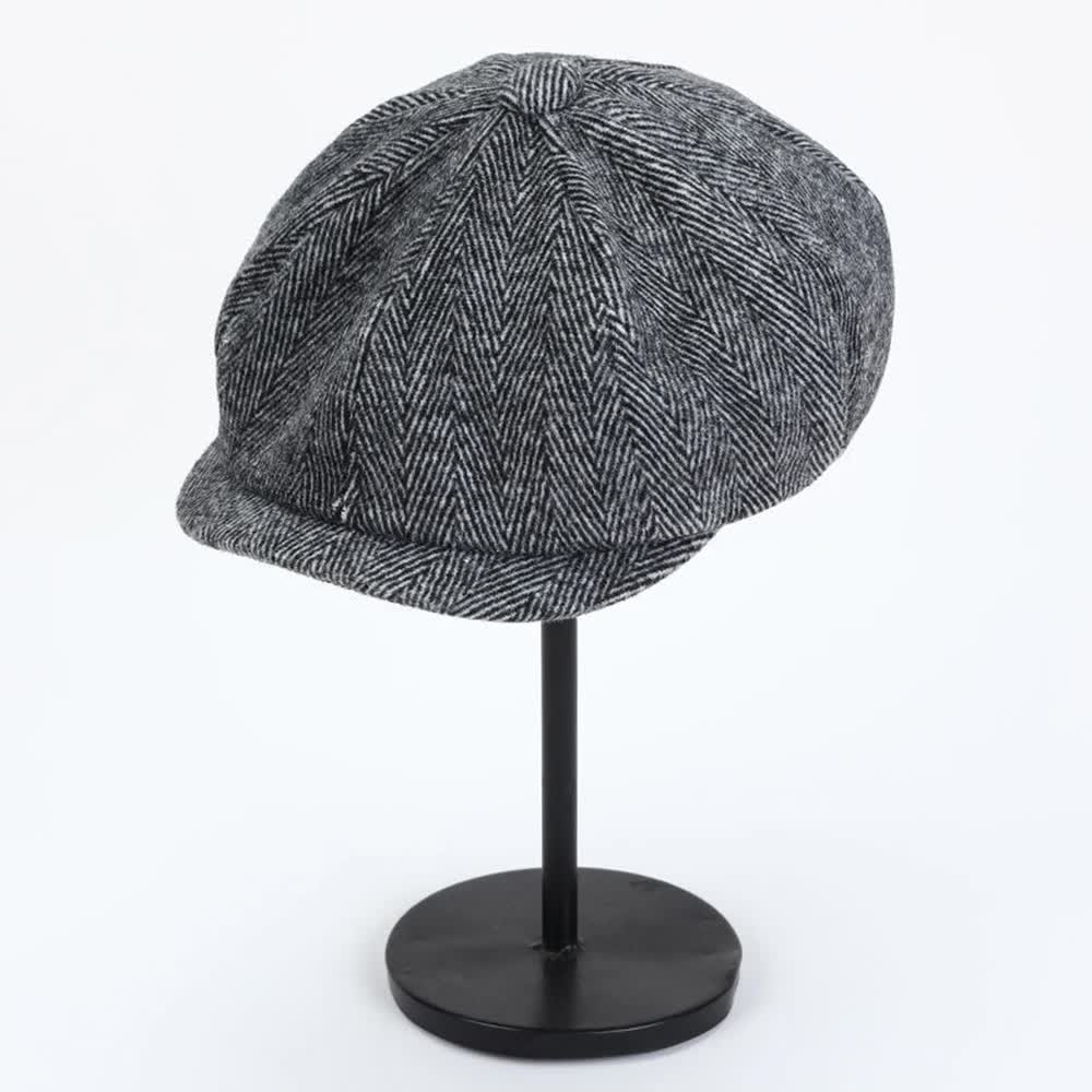 Retro Newsboy Cap Grey Men Octagonal Hat Peaky Blinders Style - Image 1