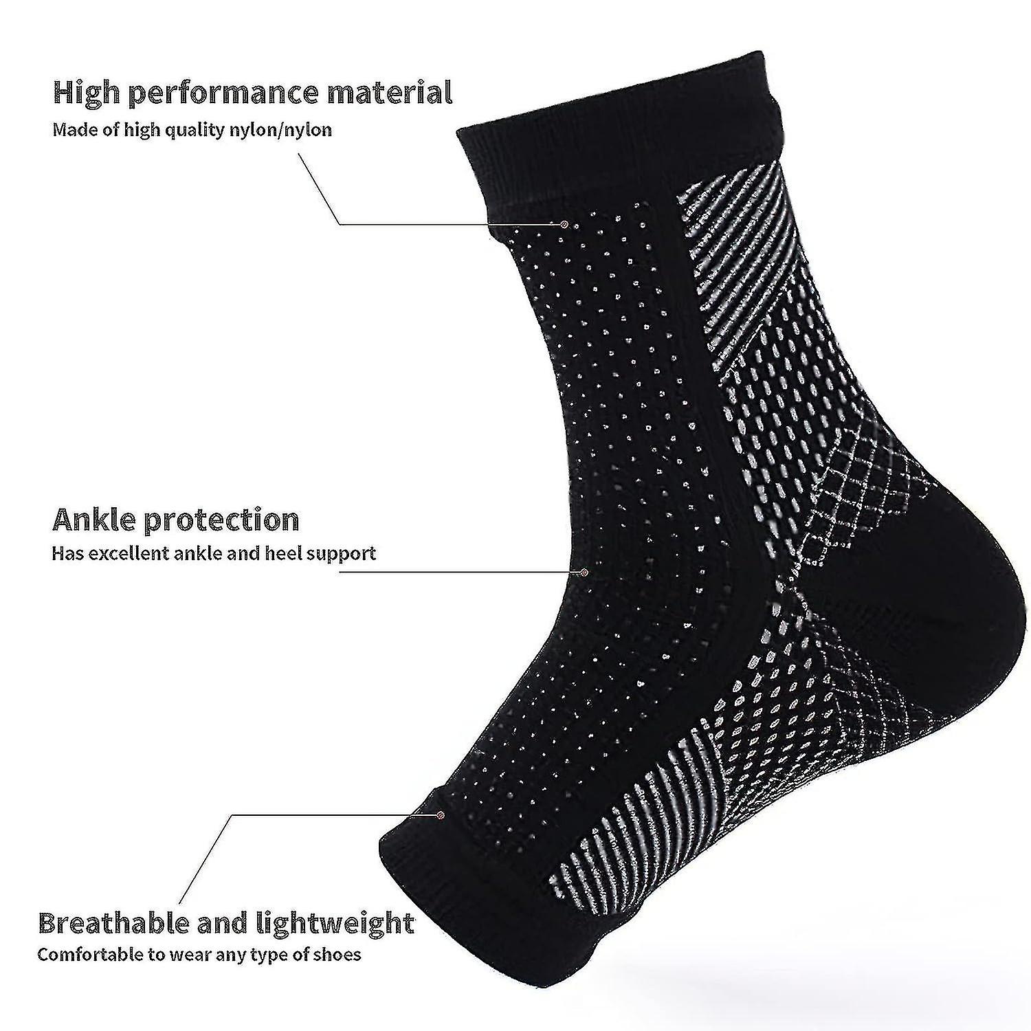 Soothing Neuropathy Socks 3 Pairs, Plantar Fasciitis Tendinitis Relief, White Large X-Large - Image 3