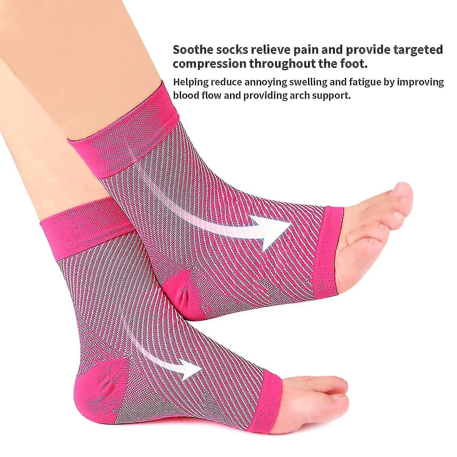 Soothing Neuropathy Socks 3 Pairs, Plantar Fasciitis Tendinitis Relief, White Large X-Large - Image 5