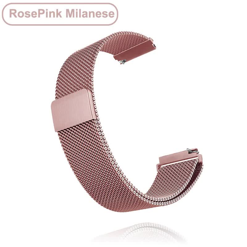 Garmin Vivoactive 3 4 4s Venu 2 2s SQ Forerunner 645 Compatible Metal Wristband 18mm 20mm 22mm Rose Pink - Image 1