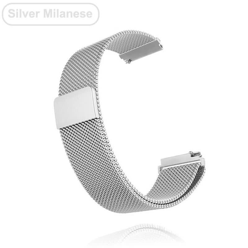 Metal Bracelet 22mm Silver for Garmin Vivoactive 3 4 4s Venu 2 2s SQ Forerunner 645 Compatible with Garmin - Image 1