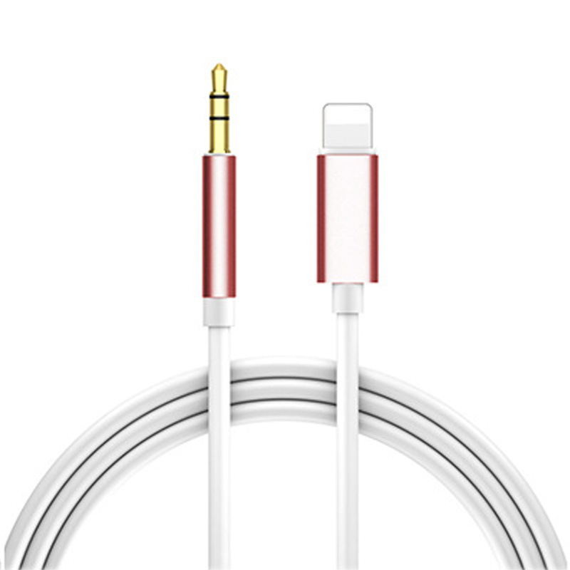 Compatible with Apple Aux Cable 1m Pink iPhone and Car Audio 3.5mm Auxiliary Cable - Image 1