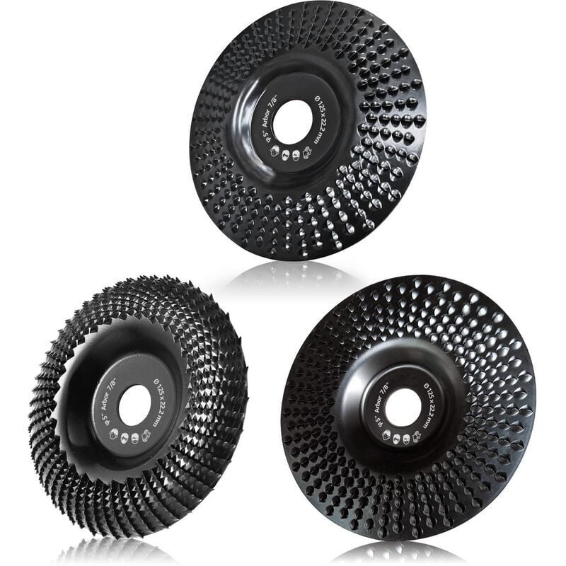 Wood sanding disc 125 mm, 3-piece sanding discs for shaping, sanding and cutting. Wheel for angle grinder, - Image 1