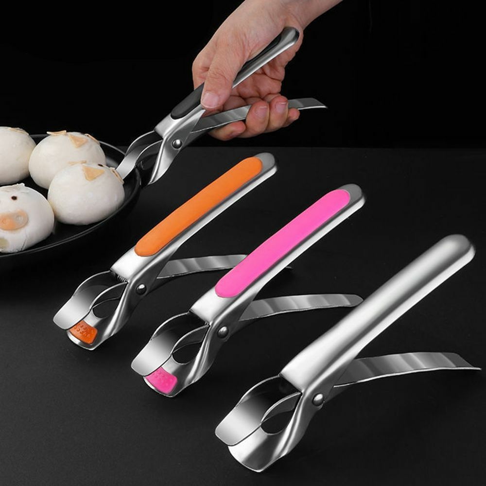 2pcs Air Fryer Camping Tools Anti-scald Tongs Pan Gripper Pot Clip Bowl Clip Black - Image 2