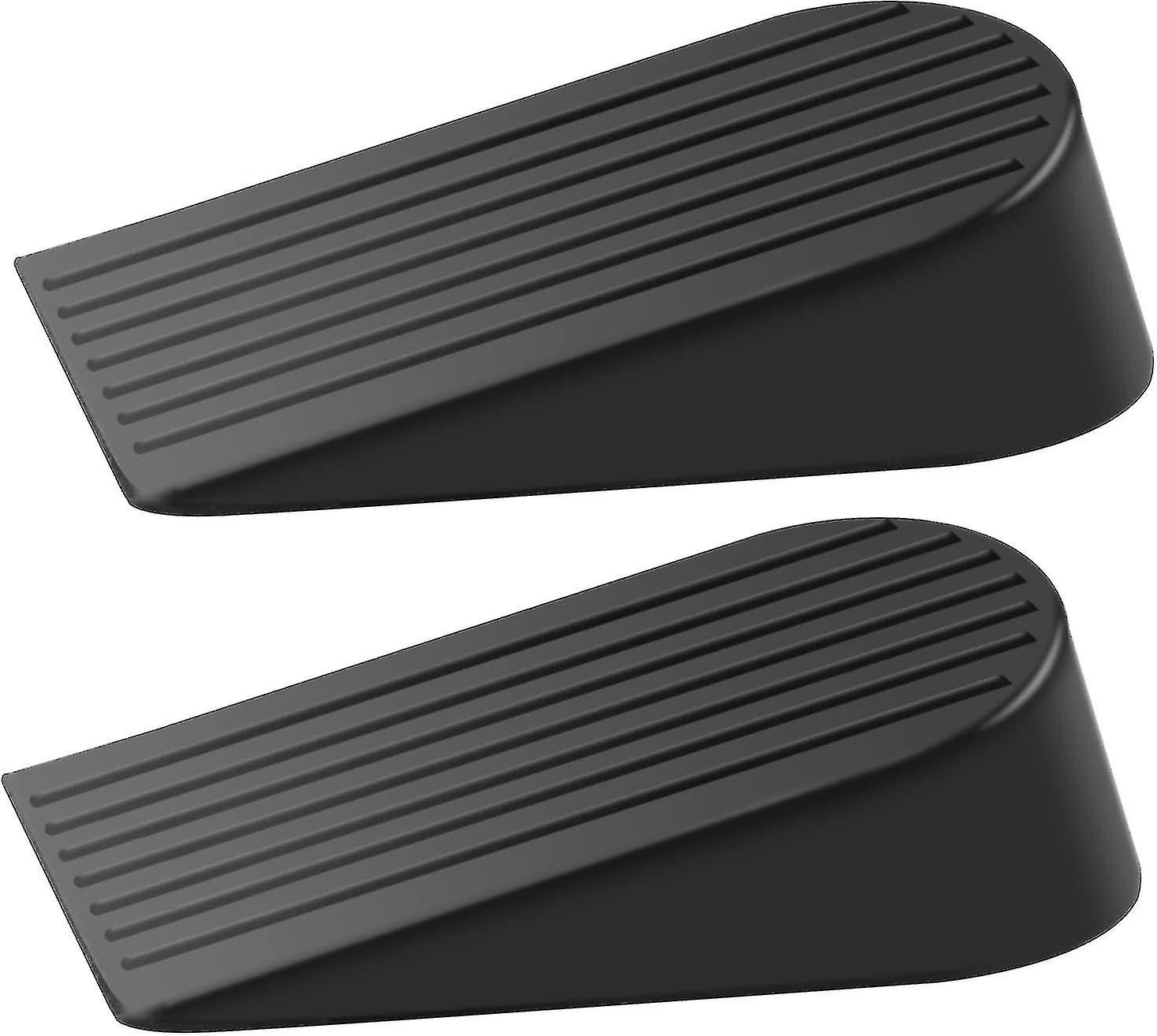 Heavy Duty Extra Large Rubber Door Wedge Stop - Black - Image 1
