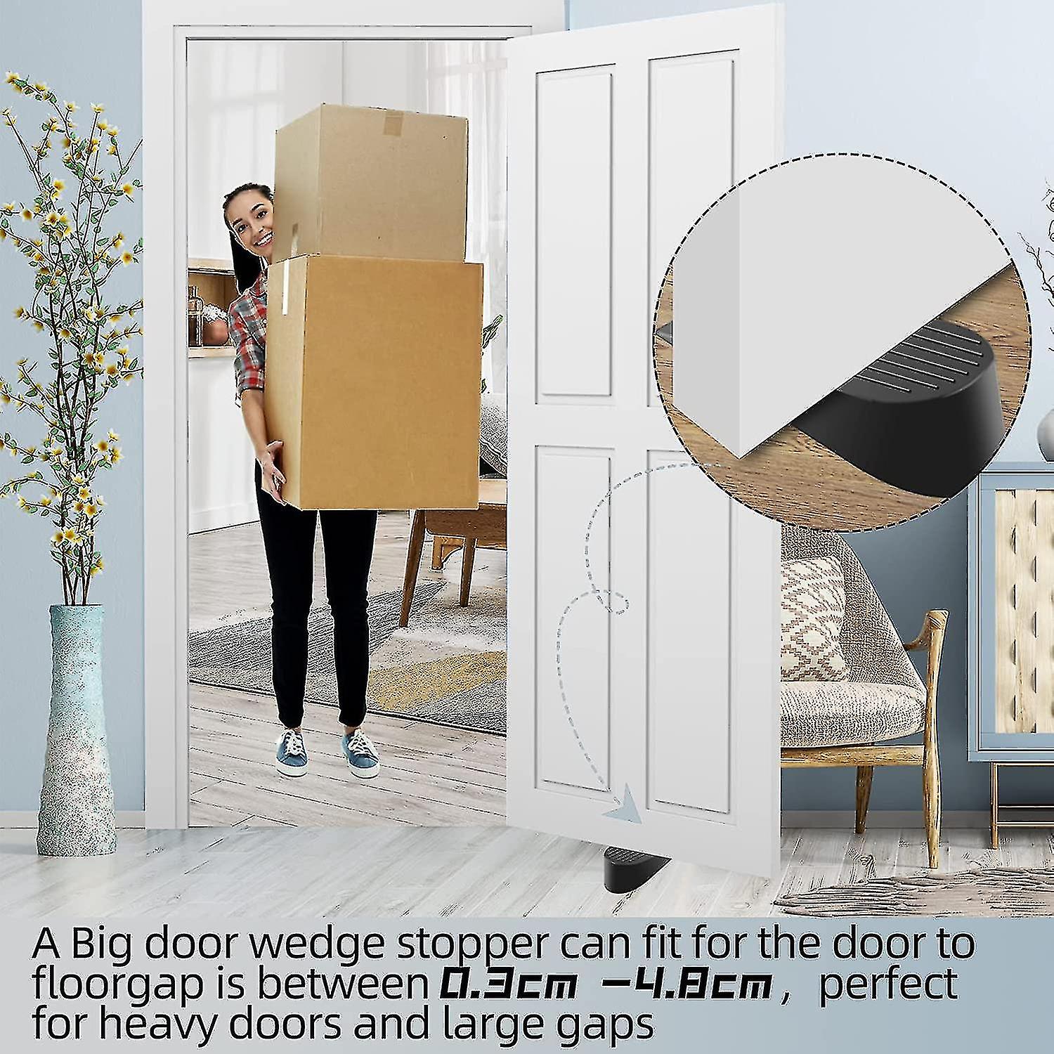 Heavy Duty Extra Large Rubber Door Wedge Stop - Black - Image 2