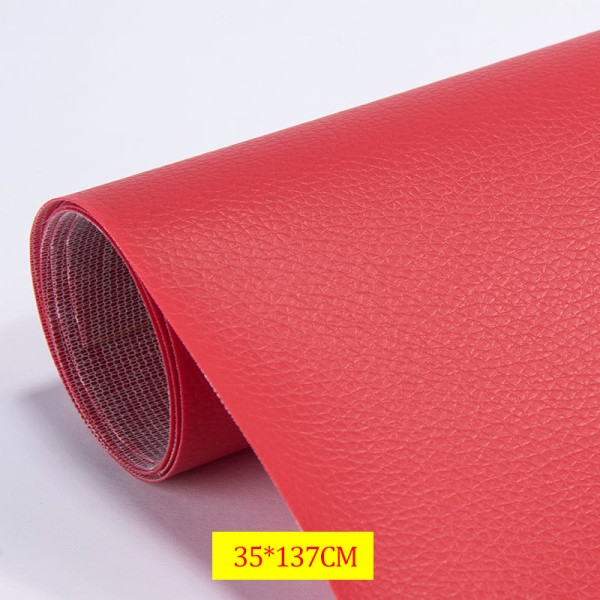 Leather Repair Patch Self-Adhesive Sofa Fix Red 35x137cm - Image 1