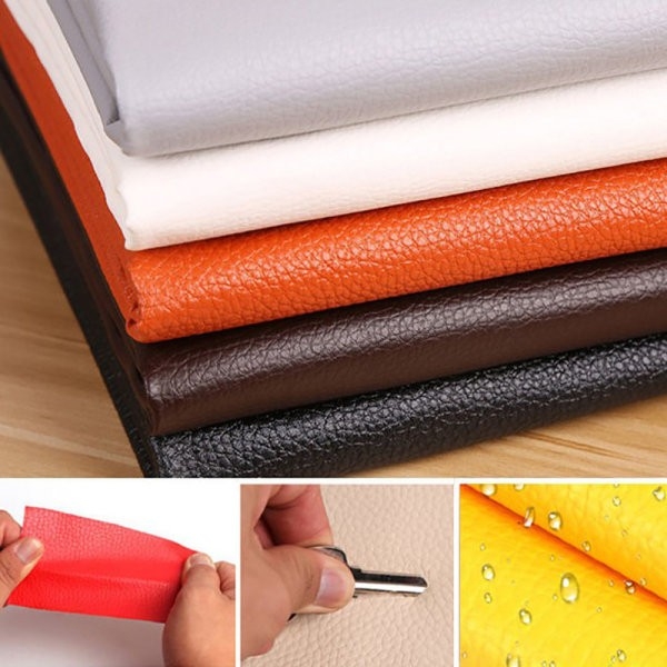 Leather Repair Patch Self-Adhesive Sofa Fix Red 35x137cm - Image 4