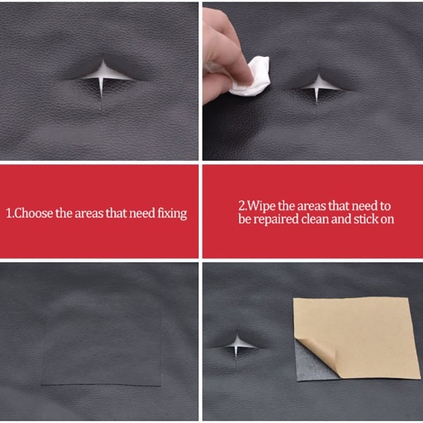 Leather Repair Patch Self-Adhesive Sofa Fix Red 35x137cm - Image 5