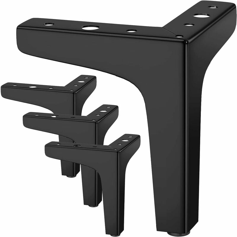 Set of 4 Furniture Legs Loads Up to 600 kg, 17 cm Modern Metal Triangular Table Legs, Hairpin Furniture Legs for Cabinets, Sofas, Black ( cm) cm 10 - Image 1