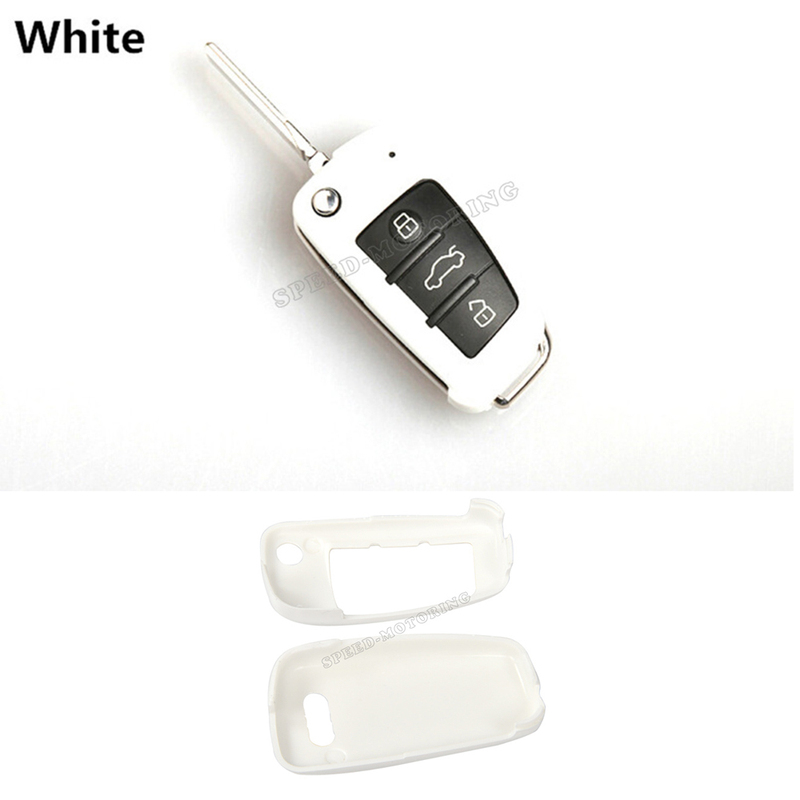 Black ABS Carbon Fiber Car Key Cover Case for Audi A6l A1 Q3 Q7 TT R8 A3 S3 S3 ABS Black - Image 4