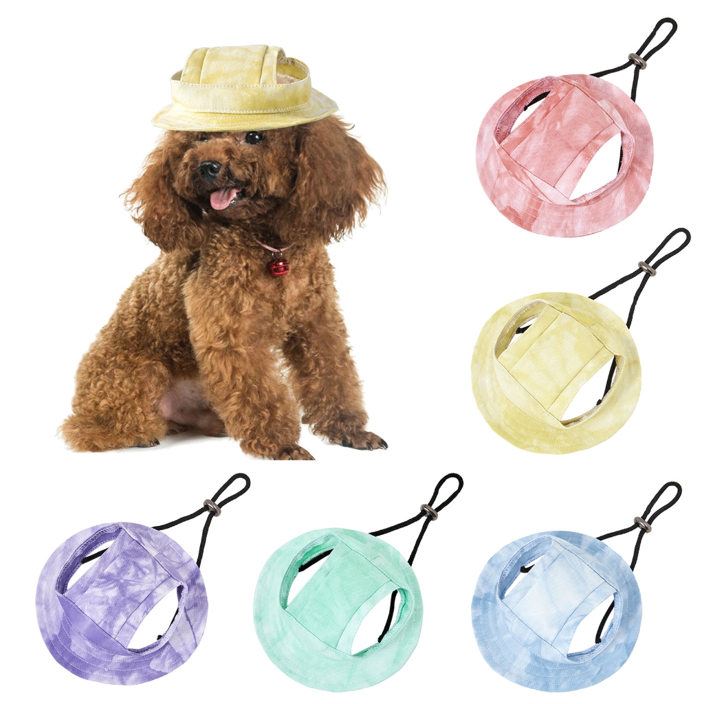 Dog fleece hat Adjustable dog Outdoor port UV protection Hat cap qd best Light blue S Light blue S - Image 2