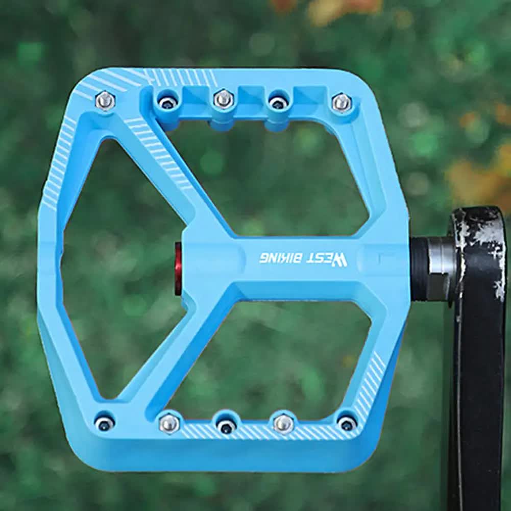 1 pair of wide pedals with non-slip surface and repair function, blue - Image 2