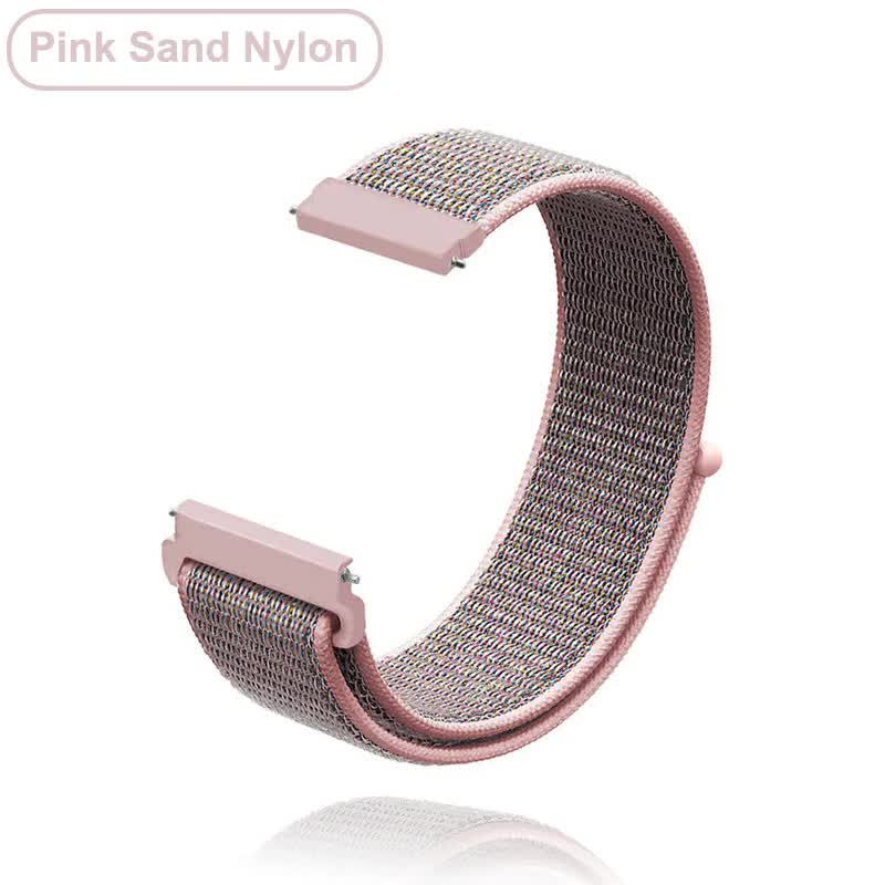 Garmin Venu 2S Vivoactive 3 4S 4 Forerunner 245 645 Galaxy Watch 4 Classic Compatible 18mm 20mm 22mm Watchband Pink Sand Nylon Wrist Strap - Image 1
