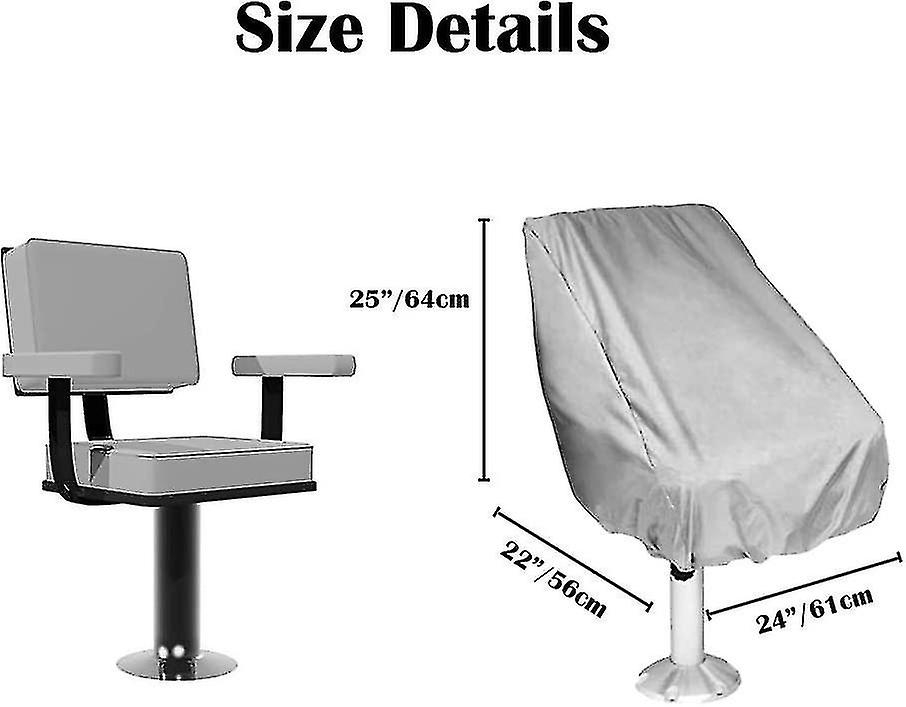 2-Pack Covers, Waterproof Outdoor Pedestal Pontoon Captain Boat Bench Chair Covers, Oxford Fabric Rudder Chair Covers - Perfect - Image 2