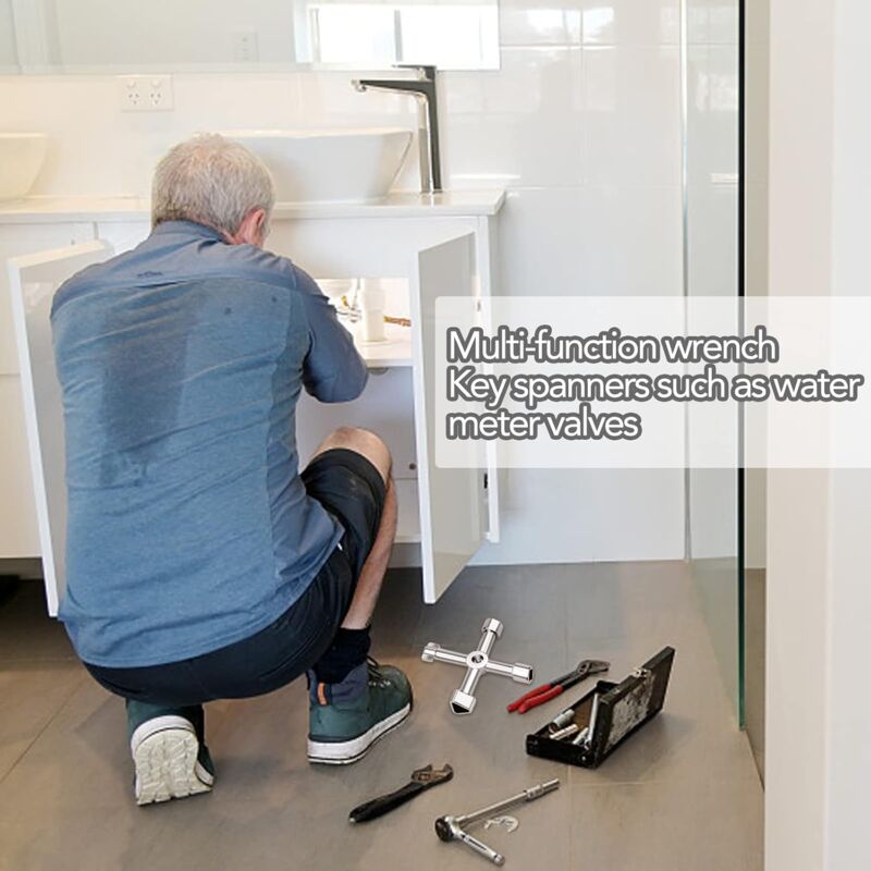 Universal Electrical Cabinet Wrench 4-in-1 for Elevators and Valves Multifunctional Tool - Image 3