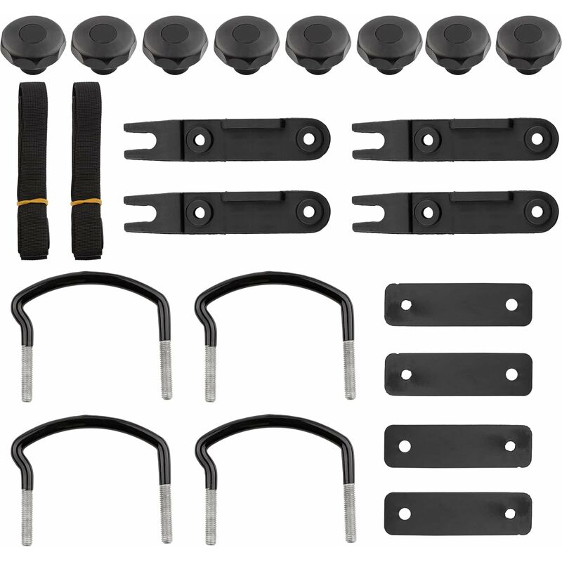 Universal Roof Box Brackets 4 pcs U-Shaped Mounting Brackets Inner Width with 8 Lock Nuts - Image 2