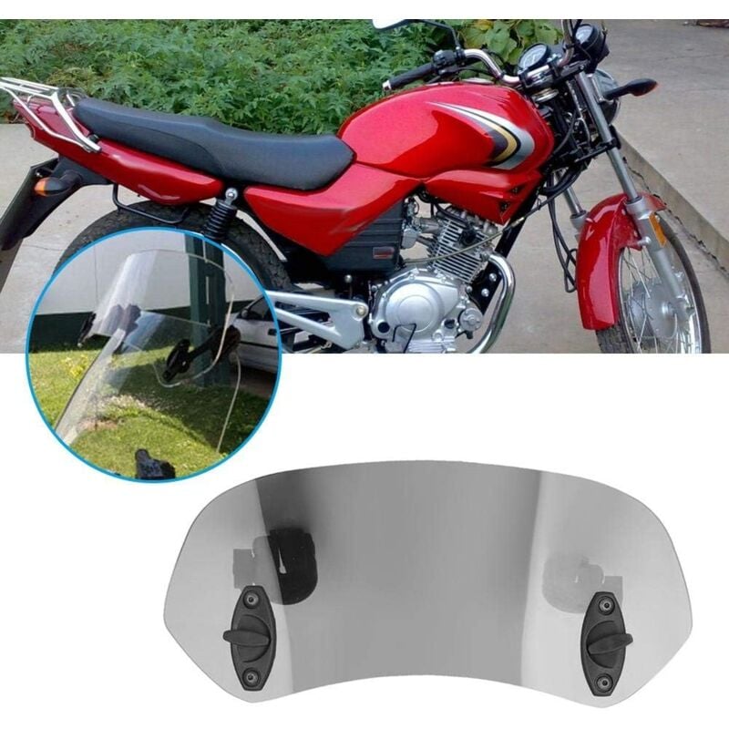 Motorcycle Windshield Adjustable Clip-On Windshield Wind Deflector Windscreen Accessories for Motorcycle Tawny - Image 2
