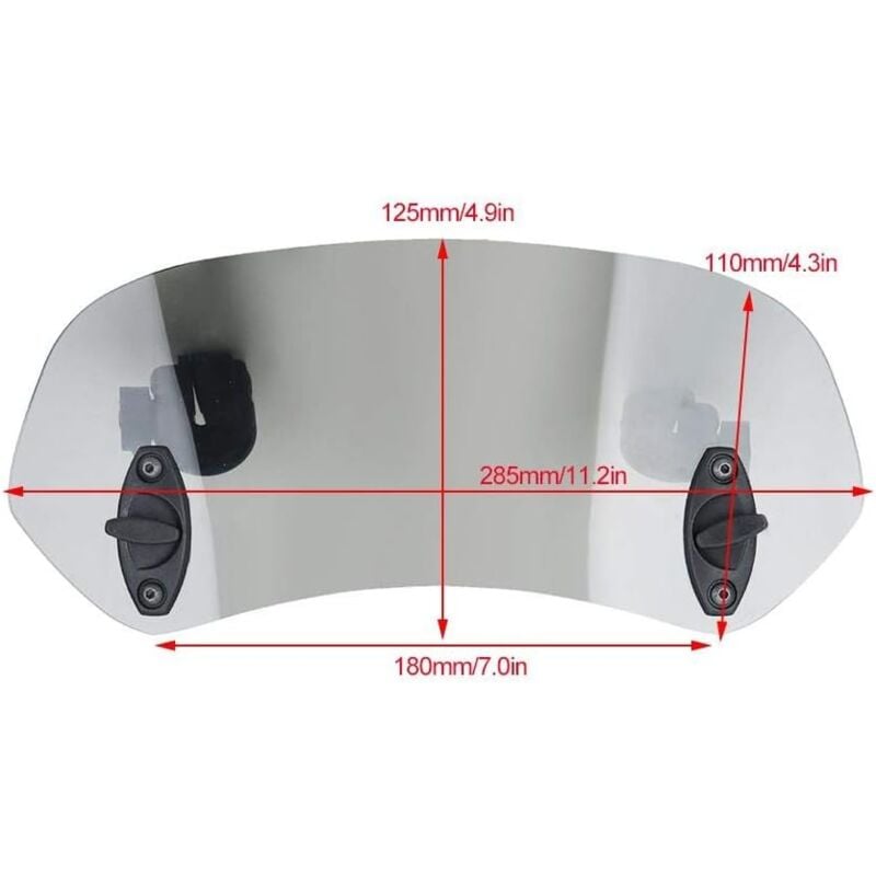 Motorcycle Windshield Adjustable Clip-On Windshield Wind Deflector Windscreen Accessories for Motorcycle Tawny - Image 3